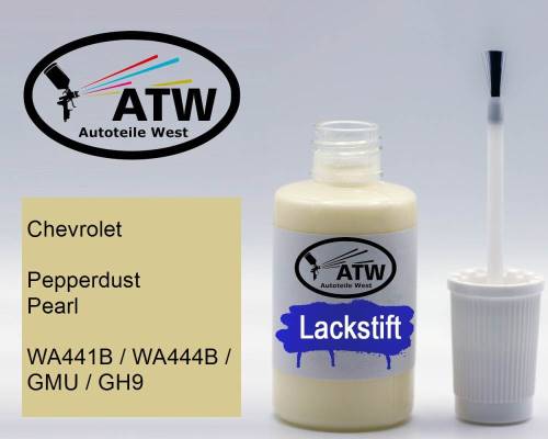 Chevrolet, Pepperdust Pearl, WA441B / WA444B / GMU / GH9: 20ml Lackstift, von ATW Autoteile West.